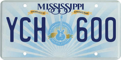 MS license plate YCH600
