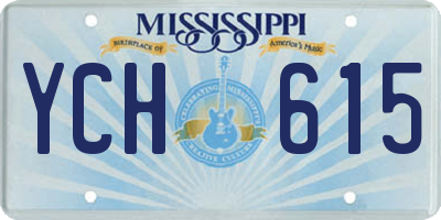 MS license plate YCH615
