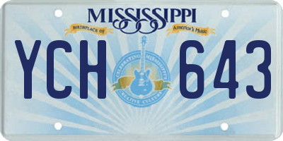 MS license plate YCH643