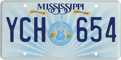 MS license plate YCH654