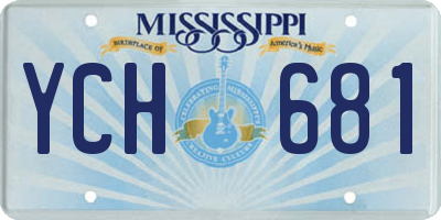MS license plate YCH681