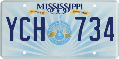 MS license plate YCH734