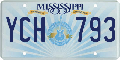 MS license plate YCH793