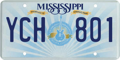 MS license plate YCH801