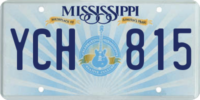 MS license plate YCH815
