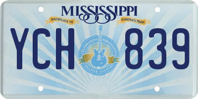 MS license plate YCH839