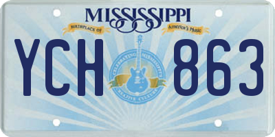 MS license plate YCH863