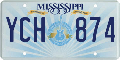 MS license plate YCH874