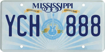 MS license plate YCH888