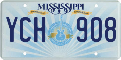 MS license plate YCH908