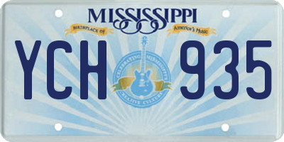 MS license plate YCH935