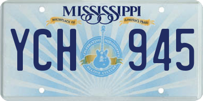 MS license plate YCH945