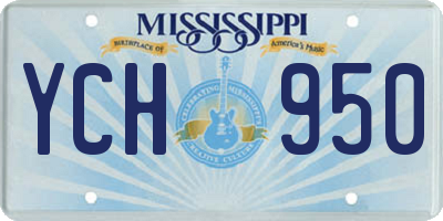 MS license plate YCH950