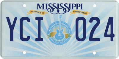 MS license plate YCI024