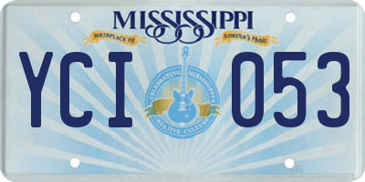MS license plate YCI053