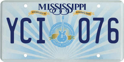 MS license plate YCI076