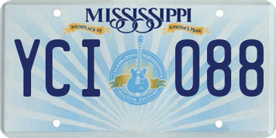 MS license plate YCI088