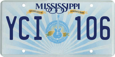 MS license plate YCI106