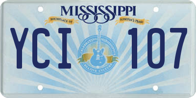 MS license plate YCI107