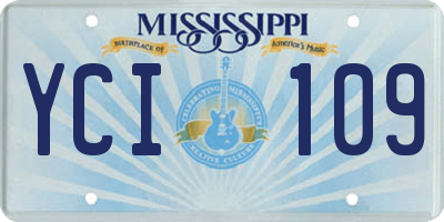 MS license plate YCI109