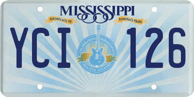 MS license plate YCI126