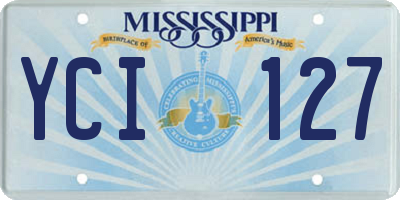 MS license plate YCI127