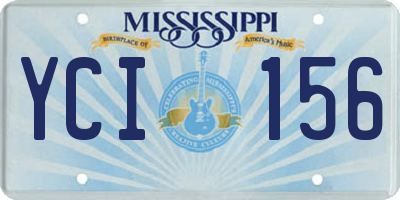 MS license plate YCI156