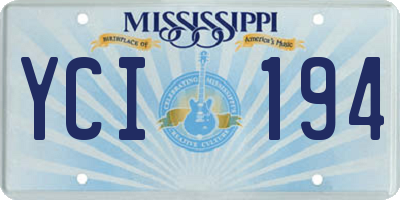 MS license plate YCI194