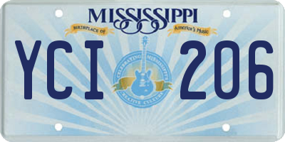 MS license plate YCI206