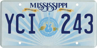 MS license plate YCI243