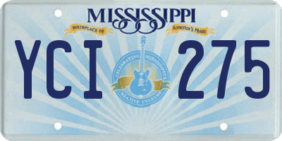 MS license plate YCI275