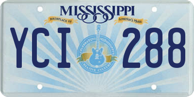 MS license plate YCI288
