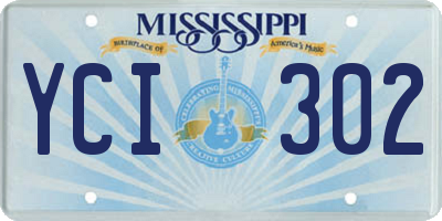 MS license plate YCI302