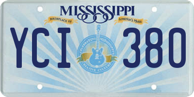 MS license plate YCI380
