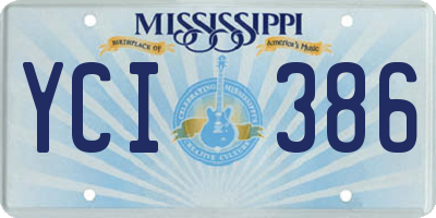 MS license plate YCI386