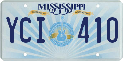 MS license plate YCI410