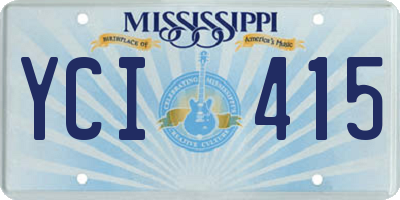MS license plate YCI415