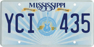 MS license plate YCI435