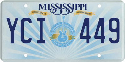 MS license plate YCI449