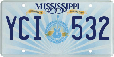 MS license plate YCI532