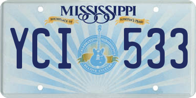 MS license plate YCI533