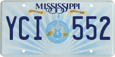 MS license plate YCI552