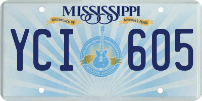 MS license plate YCI605