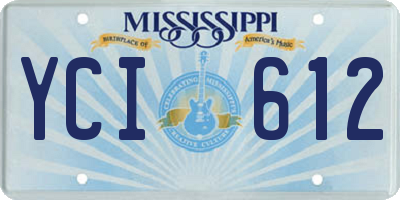 MS license plate YCI612