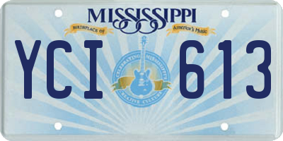 MS license plate YCI613