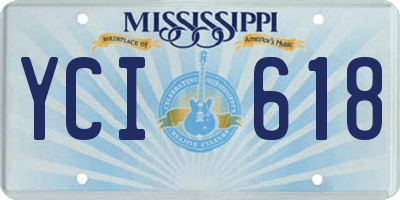 MS license plate YCI618