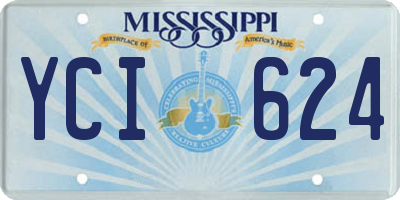 MS license plate YCI624