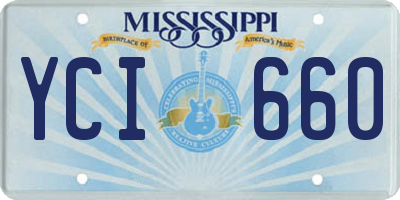 MS license plate YCI660