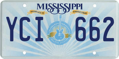 MS license plate YCI662