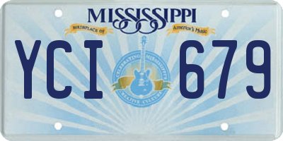 MS license plate YCI679